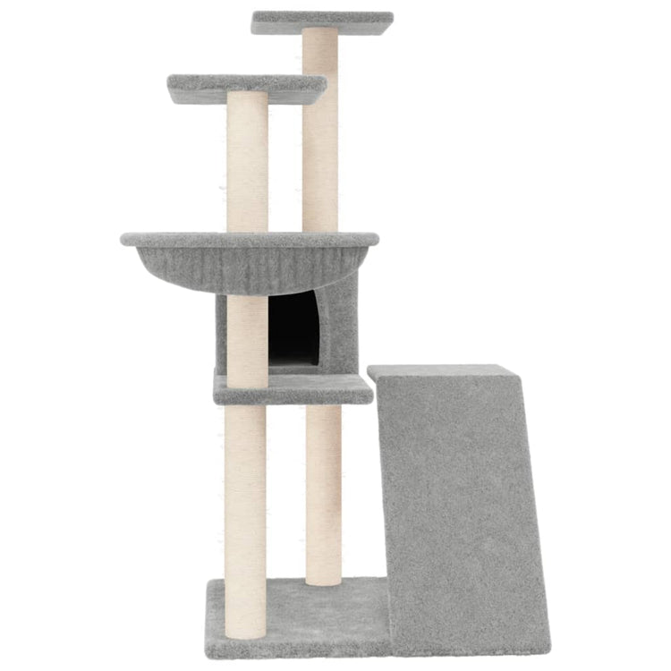 Albero per Gatti con Tiragraffi in Sisal Grigio Chiaro 94 cm 171703