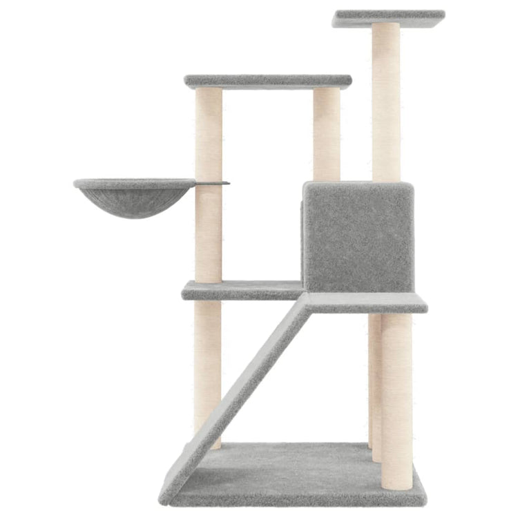 Albero per Gatti con Tiragraffi in Sisal Grigio Chiaro 94 cm 171703