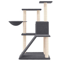 Albero per Gatti con Tiragraffi in Sisal Grigio Scuro 94 cm 171704