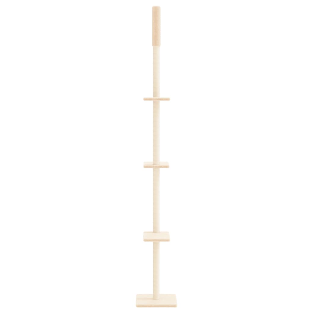 Albero per Gatti da Pavimento a Soffitto Crema 267,5-297,5 cm