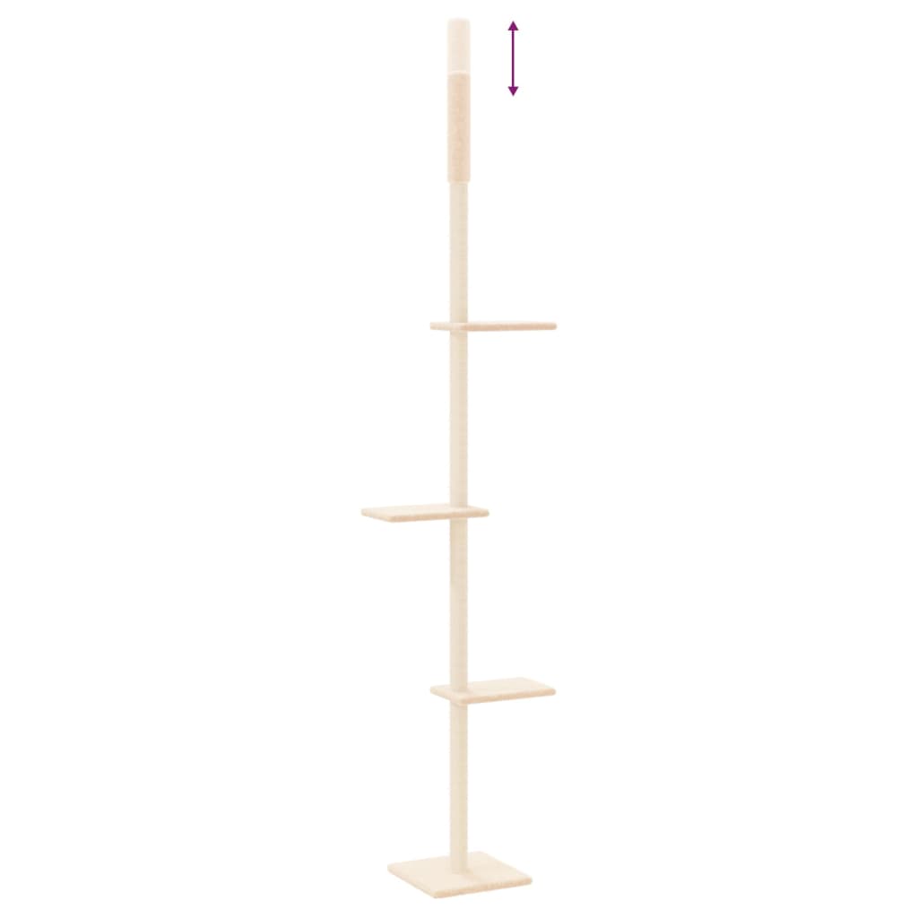 Albero per Gatti da Pavimento a Soffitto Crema 267,5-297,5 cm