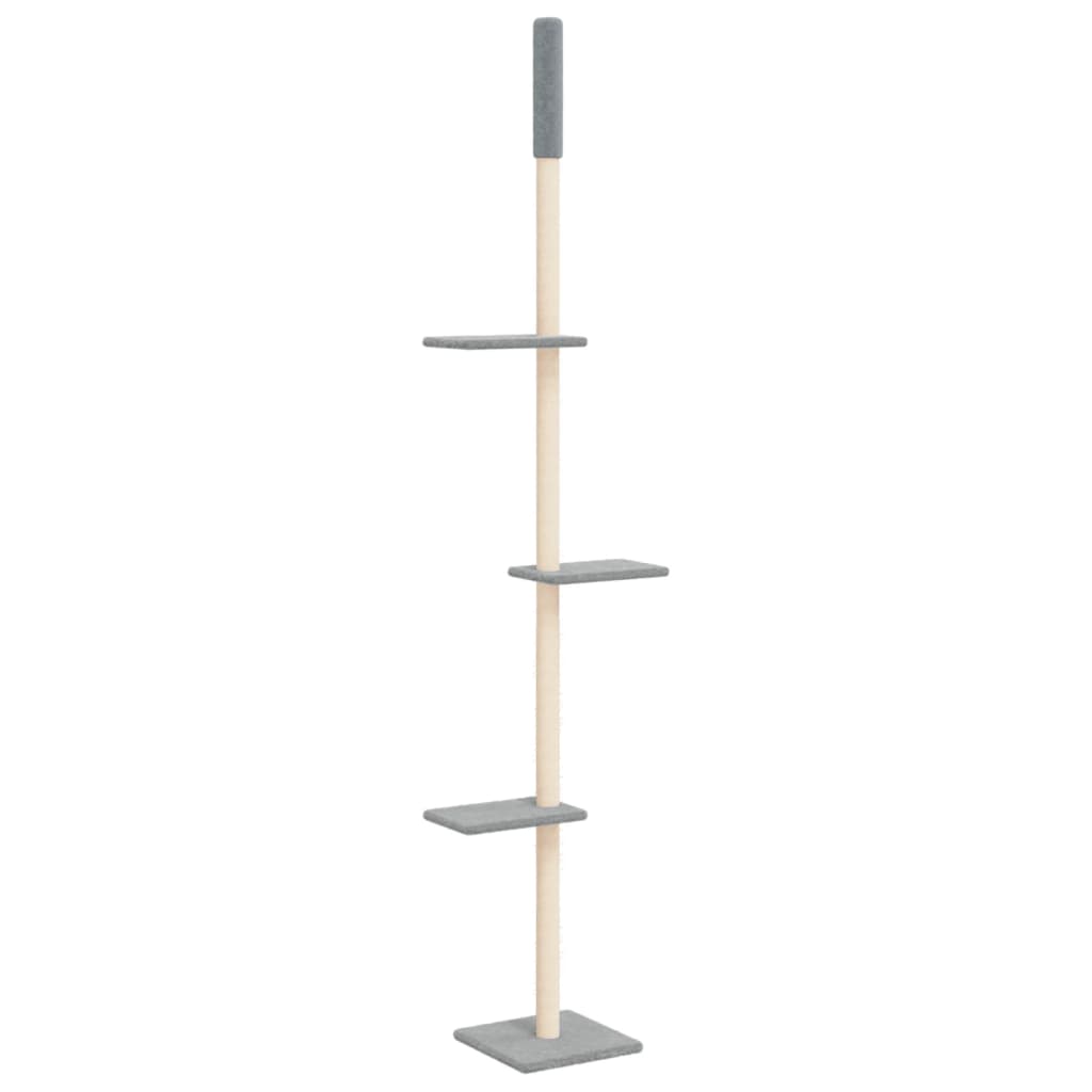 Albero per Gatti Pavimento Soffitto Grigio Chiaro 267,5-297,5cm 171706