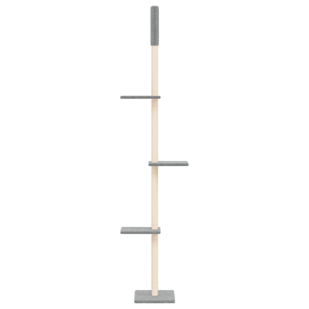 Albero per Gatti Pavimento Soffitto Grigio Chiaro 267,5-297,5cm 171706