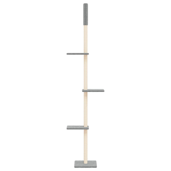 Albero per Gatti Pavimento Soffitto Grigio Chiaro 267,5-297,5cm