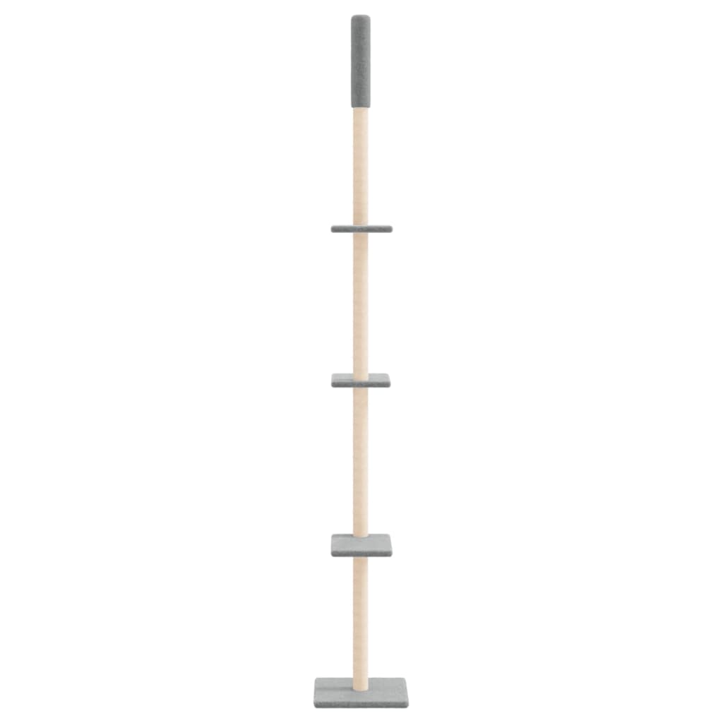 Albero per Gatti Pavimento Soffitto Grigio Chiaro 267,5-297,5cm