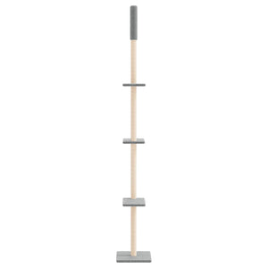 Albero per Gatti Pavimento Soffitto Grigio Chiaro 267,5-297,5cm