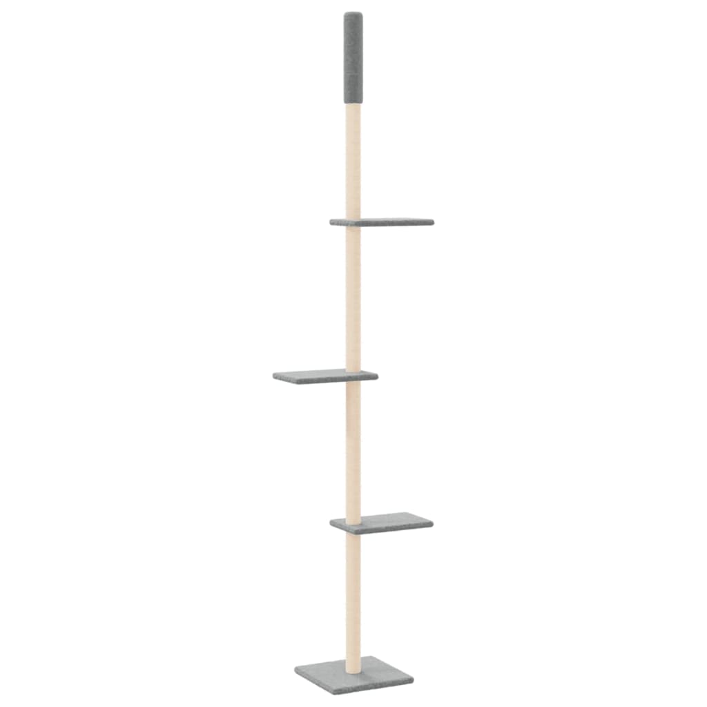 Albero per Gatti Pavimento Soffitto Grigio Chiaro 267,5-297,5cm 171706