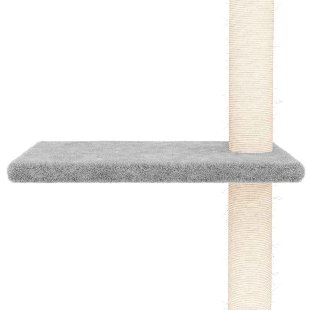 Albero per Gatti Pavimento Soffitto Grigio Chiaro 267,5-297,5cm