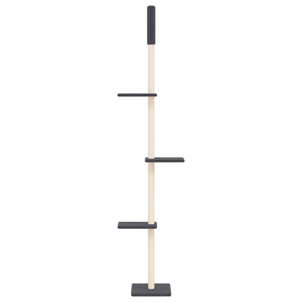 Albero per Gatti Pavimento Soffitto Grigio Scuro 267,5-297,5 cm 171707