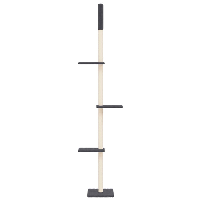 Albero per Gatti Pavimento Soffitto Grigio Scuro 267,5-297,5 cm 171707