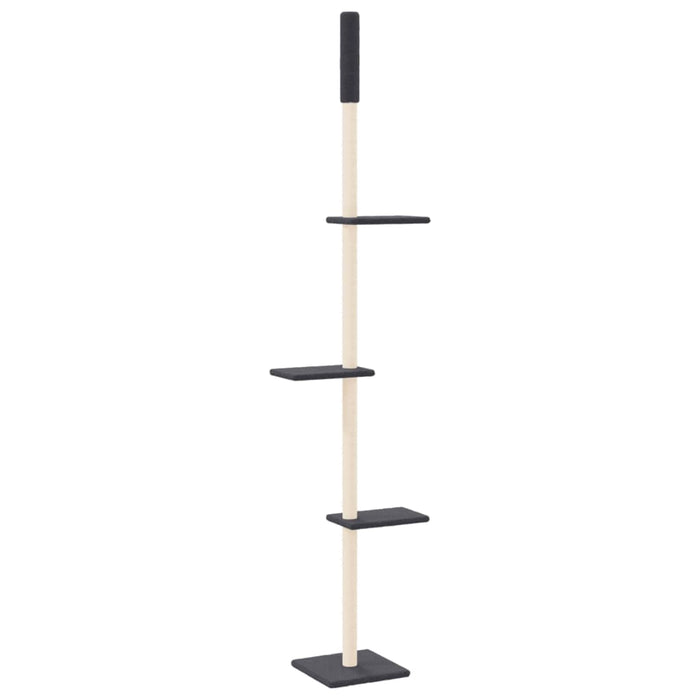 Albero per Gatti Pavimento Soffitto Grigio Scuro 267,5-297,5 cm