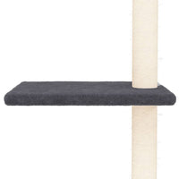 Albero per Gatti Pavimento Soffitto Grigio Scuro 267,5-297,5 cm