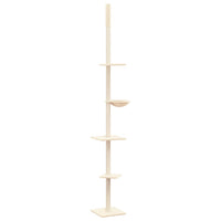 Albero per Gatti da Pavimento a Soffitto Crema 263,5-289,5 cm