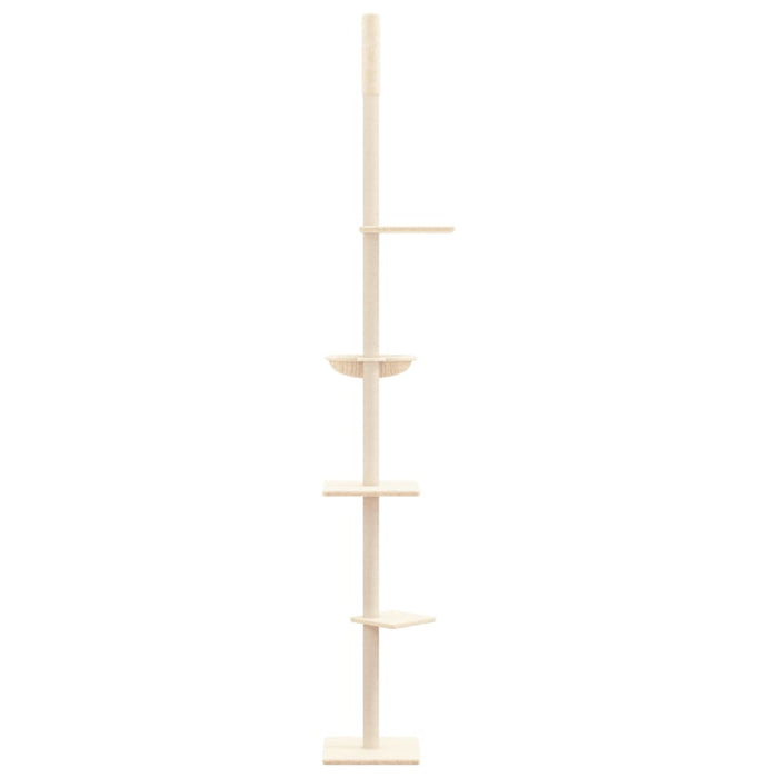 Albero per Gatti da Pavimento a Soffitto Crema 263,5-289,5 cm 171708