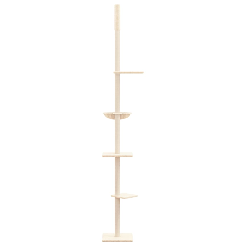 Albero per Gatti da Pavimento a Soffitto Crema 263,5-289,5 cm