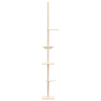 Albero per Gatti da Pavimento a Soffitto Crema 263,5-289,5 cm