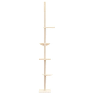 Albero per Gatti da Pavimento a Soffitto Crema 263,5-289,5 cm