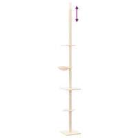 Albero per Gatti da Pavimento a Soffitto Crema 263,5-289,5 cm 171708