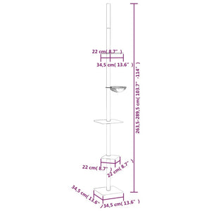 Albero per Gatti da Pavimento a Soffitto Crema 263,5-289,5 cm 171708