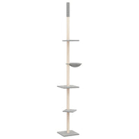 Albero per Gatti Pavimento Soffitto Grigio Chiaro 263,5-289,5cm