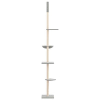 Albero per Gatti Pavimento Soffitto Grigio Chiaro 263,5-289,5cm 171709