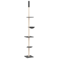 Albero per Gatti Pavimento Soffitto Grigio Scuro 263,5-289,5 cm 171710