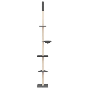 Albero per Gatti Pavimento Soffitto Grigio Scuro 263,5-289,5 cm 171710