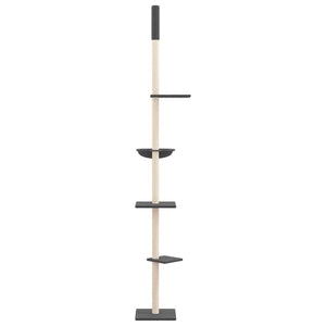 Albero per Gatti Pavimento Soffitto Grigio Scuro 263,5-289,5 cm 171710