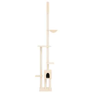 Albero per Gatti da Pavimento a Soffitto Crema 258,5-284,5 cm