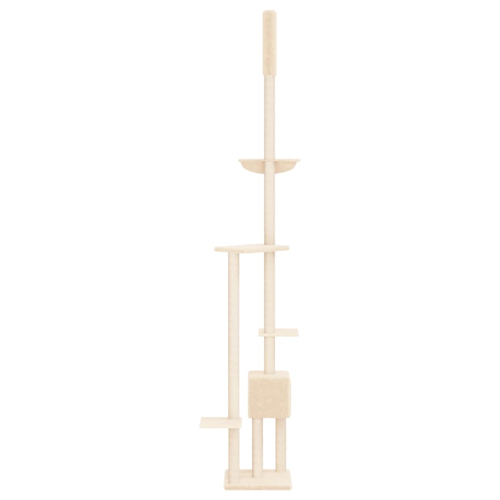 Albero per Gatti da Pavimento a Soffitto Crema 258,5-284,5 cm