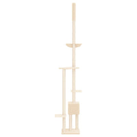 Albero per Gatti da Pavimento a Soffitto Crema 258,5-284,5 cm