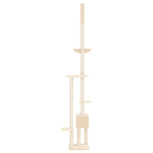 Albero per Gatti da Pavimento a Soffitto Crema 258,5-284,5 cm