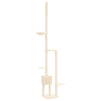 Albero per Gatti da Pavimento a Soffitto Crema 258,5-284,5 cm