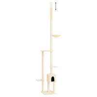 Albero per Gatti da Pavimento a Soffitto Crema 258,5-284,5 cm