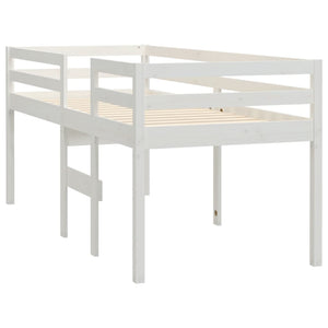 Letto a Soppalco Bianco 90x200 cm in Legno Massello di Pino cod mxl 64978