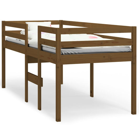 Letto a Soppalco Miele 90x200 cm in Legno Massello di Pino 821607