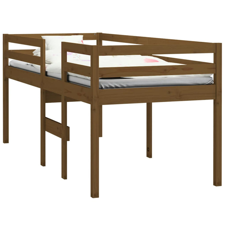 Letto a Soppalco Miele 90x200 cm in Legno Massello di Pino 821607