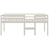 Letto a Soppalco Bianco 90x190 cm in Legno Massello di Pino 821615