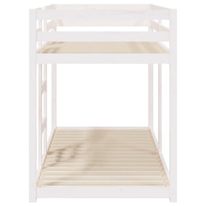 Letto a Castello Bianco 90x200 cm in Legno Massello di Pino cod mxl 65056