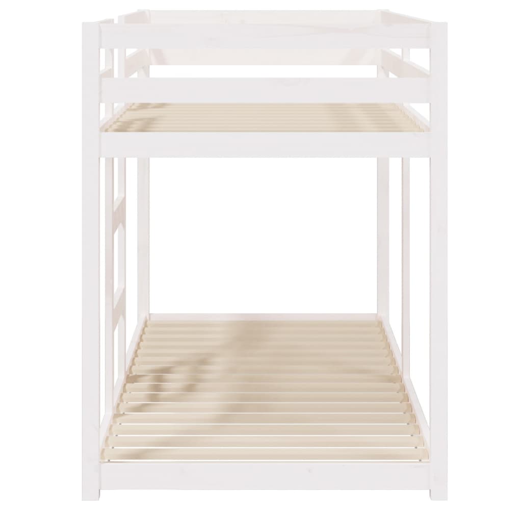 Letto a Castello Bianco 80x200 cm in Legno Massello di Pino cod mxl 62785