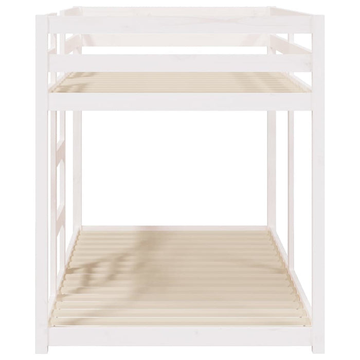 Letto a Castello Bianco 90x190 cm in Legno Massello di Pino cod mxl 65410