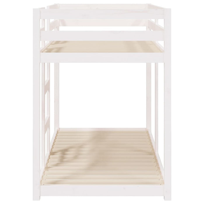 Letto a Castello Bianco 75x190 cm in Legno Massello di Pino cod mxl 64419