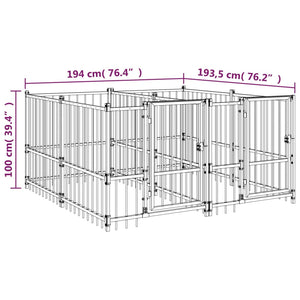 Gabbia per Cani da Esterno in Acciaio 3,75 m² cod mxl 44302