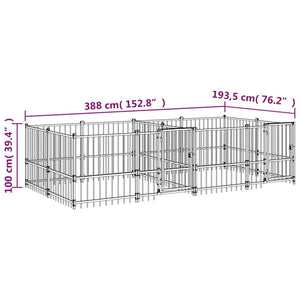 Gabbia per Cani da Esterno in Acciaio 7,51 m² cod mxl 44291