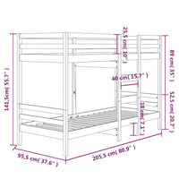 Letto a Castello 90x200 cm in Legno Massello di Pino cod mxl 55964