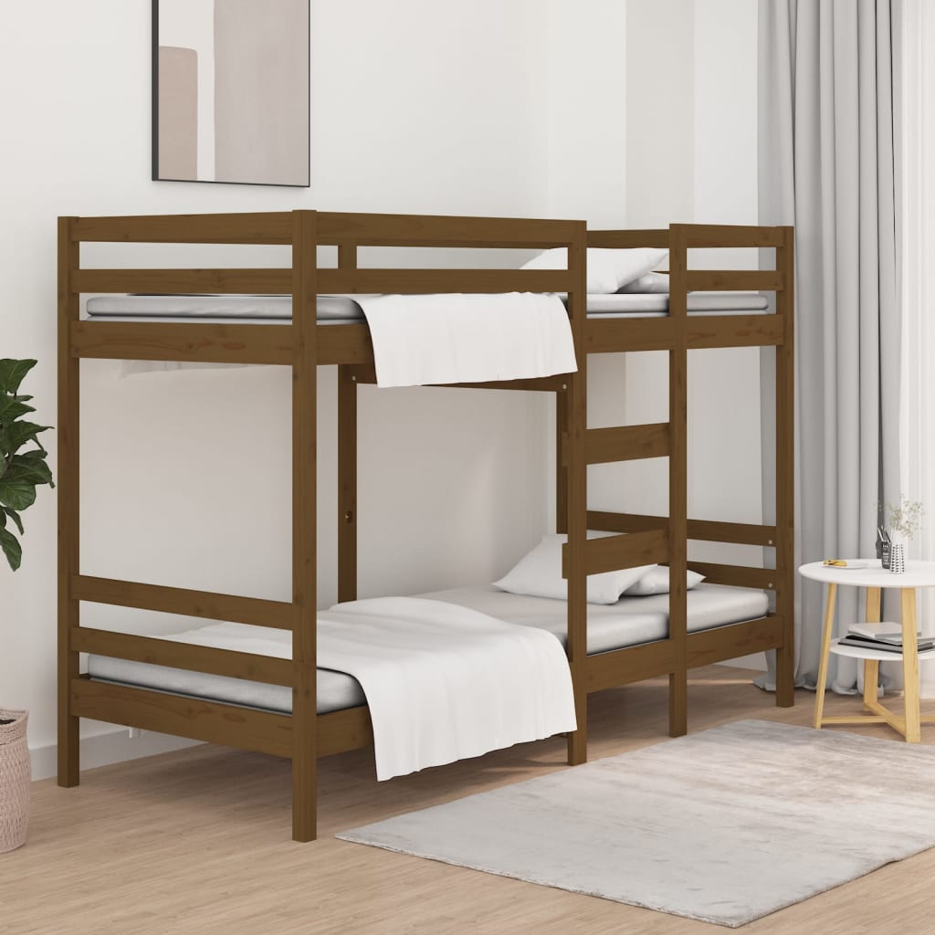 Letto a Castello Miele 90x200 cm in Legno Massello di Pino cod mxl 57306