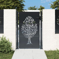 Cancello Giardino Antracite 105x155 cm in Acciaio Design Albero 153157