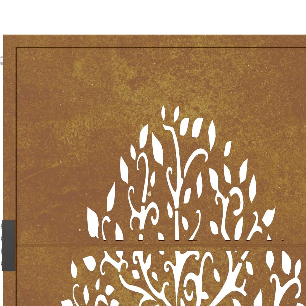 Cancello da Giardino 105x105 cm in Acciaio Corten Design Albero 153161