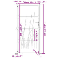 Cancello Giardino Antracite 105x180 cm in Acciaio Design Erba 153170