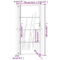 Cancello Giardino Antracite 105x205 cm in Acciaio Design Erba 153171